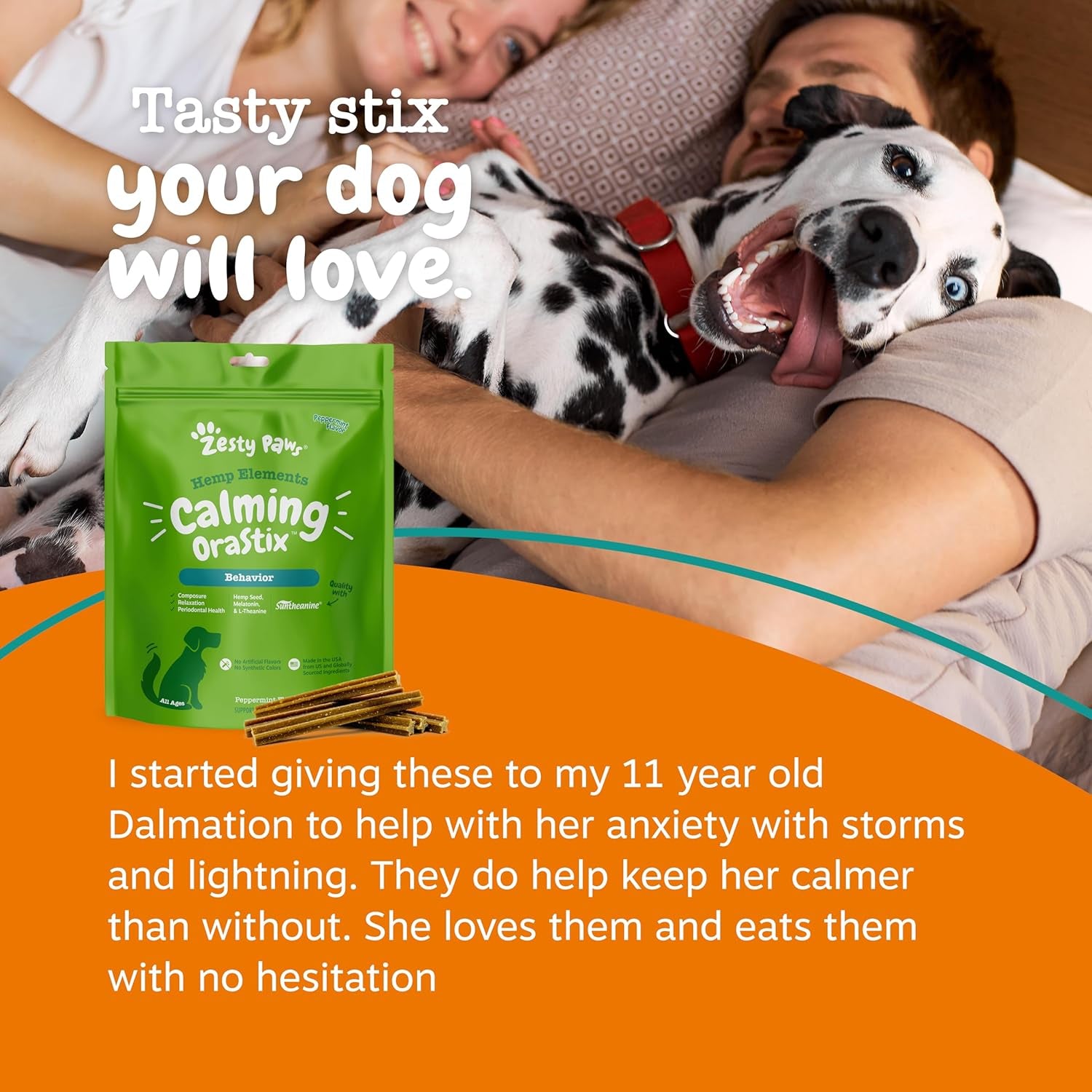 Calming Dental Chews for Dogs – Stress Relief Sticks for Healthy Teeth & Gums – 25 oz